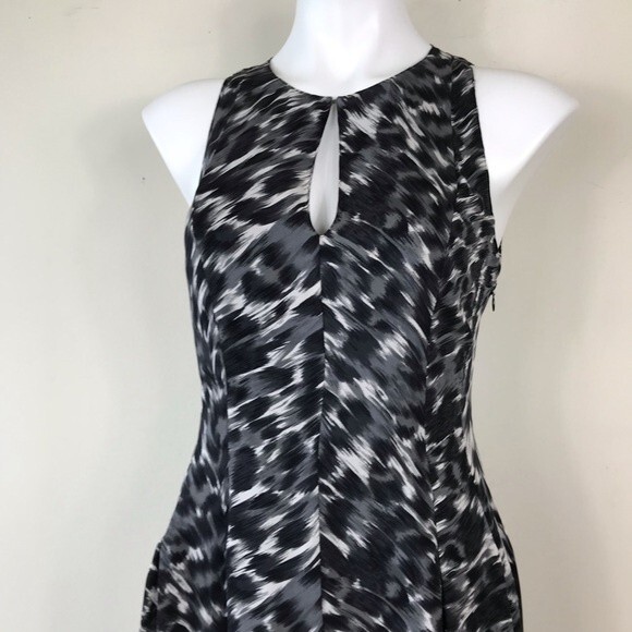 Joie Silk Dress XS Animal Print Fit & Flare Y2K Skater Keyhole Mini Sexy - Picture 9 of 16